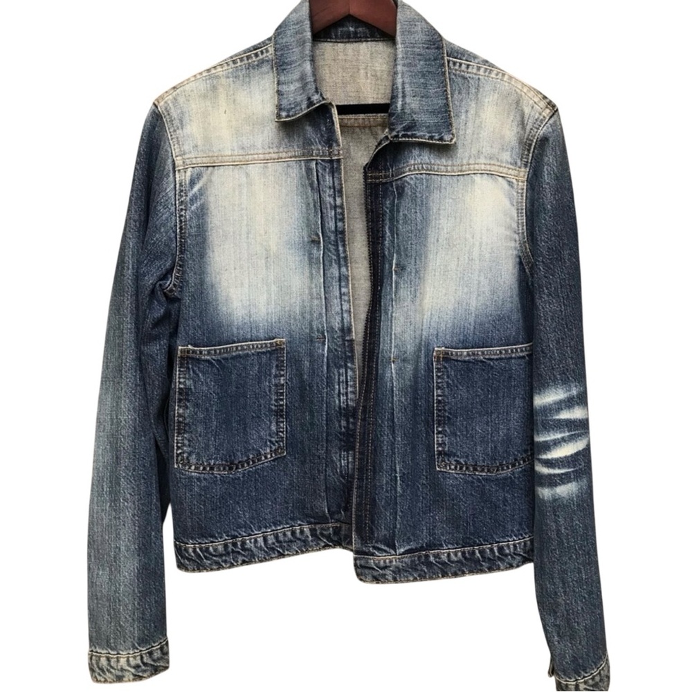 Street Style Faded Jean Jacket M